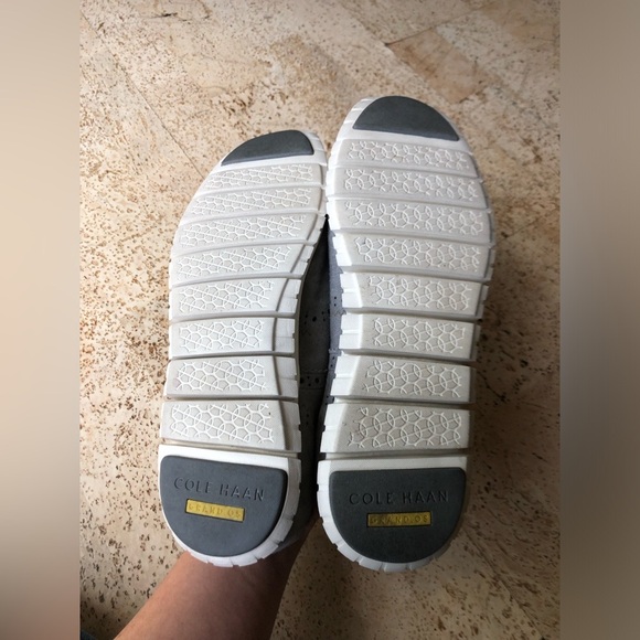 COLE HAAN Zero Grand Wingtip Oxfords In Ironstone Suede-Optic White Size 9.5 - Picture 5 of 8